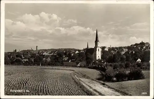 Ak Burgstädt in Sachsen, Panorama, Kirchturm