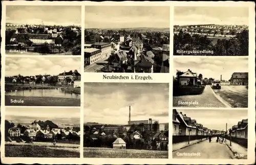 Ak Neukirchen im Erzgebirge, Rittergut, Schule, Sternplatz, Rittergutssiedlung, Gartenstadt