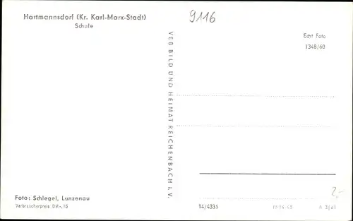 Ak Hartmannsdorf Kr. Chemnitz, Partie an der Schule