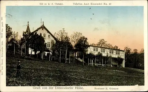 Luna Ak Dittersdorf Amtsberg im Erzgebirge, Gasthaus Dittersdorfer Höhe