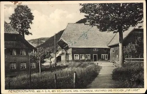 Ak Menzenschwand Sankt Blasien im Schwarzwald, Gasthaus und Pension Zur Linde