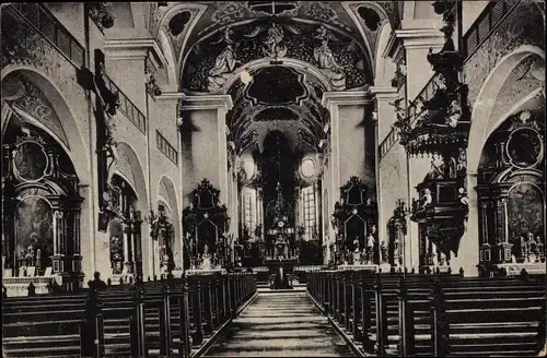 Ak Münstertal im Schwarzwald, Inneres der St. Trudpert Kirche