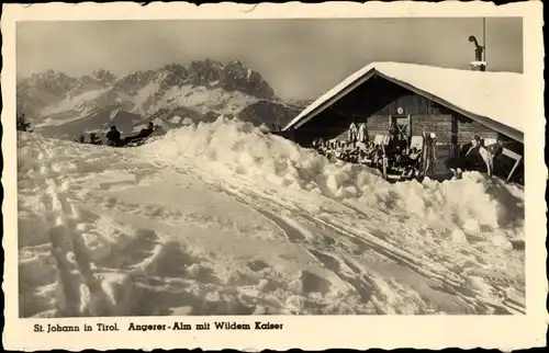 Ak Sankt Johann in Tirol, Angerer Alm mit Wildem Kaiser