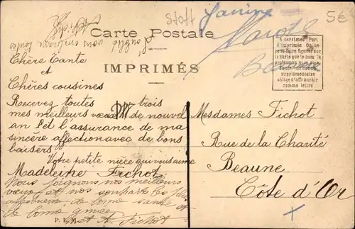 Stoff Ak Glückwunsch Neujahr, Schwalbe