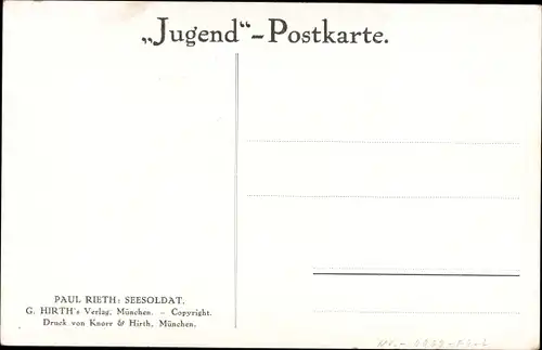 Künstler Ak Rieth, Paul, Seesoldat in Uniform