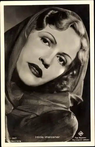 Ak Schauspielerin Hilde Weissner, Portrait