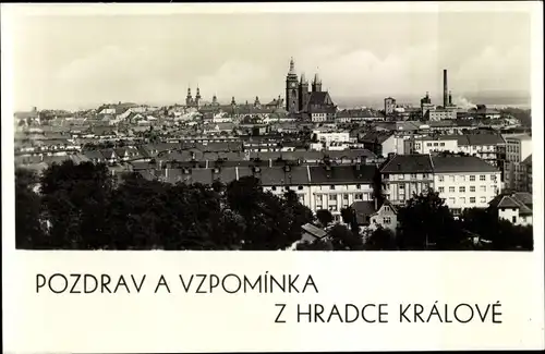 Ak Hradec Králové Königgrätz Stadt, Teilansicht der Stadt