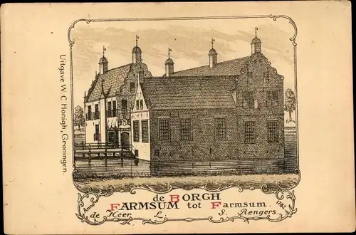 Litho Nieuwstad Farmsum Groningen, de Borgh