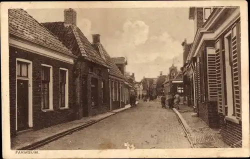 Ak Nieuwstad Farmsum Groningen, Dorfstraße