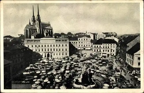 Ak Brno Brünn Südmähren, Krautmarkt, Mährisches Museum