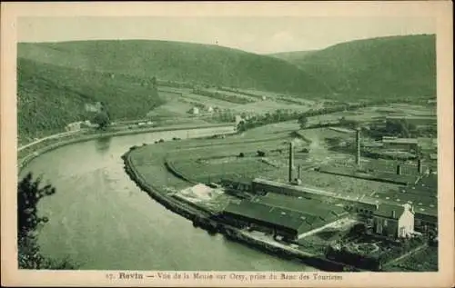 Ak Revin Ardennes, Vued e la Meuse sur Orsy