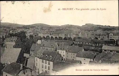 Ak Belfort Beffert Beffort Territoire de Belfort, Gesamtansicht, Lyzeum