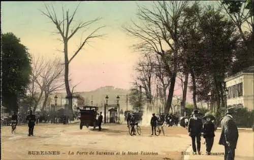Ak Suresnes Hauts de Seine, La Porte de Suresnes, le Mont Valerien