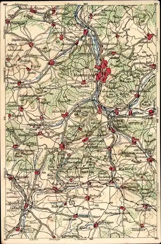 Landkarten Ak Monningen, Sülzfeld