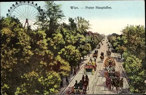 Ak Wien 2 Leopoldstadt, Prater, Riesenrad, Hauptallee