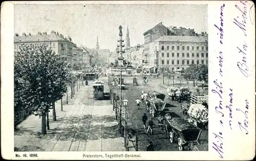 Ak Wien 2 Leopoldstadt, Praterstern, Tegetthoff-Denkmal