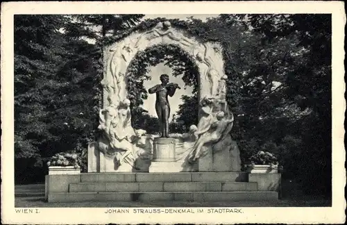 Ak Wien 1 Innere Stadt, Johann-Strauss-Denkmal im Stadtpark