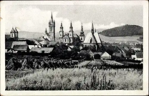 Ak Klatovy Klattau Region Pilsen, Panorama mit Jesuitenkirche der Jungfrau Maria