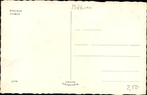 Ak Vyškov Wischau Südmähren, Blick aus der Ferne