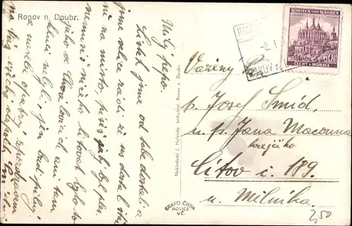 Ak Ronov nad Doubravou Region Pardubice, Gesamtansicht