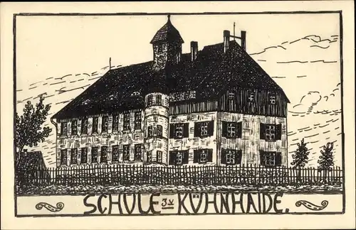 Künstler Ak Otte, Walther, Kühnhaide Marienberg im Erzgebirge, Schule