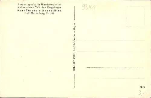 Ak Marienberg im Erzgebirge, Teilansicht, Gasthof vom Karl Thiele