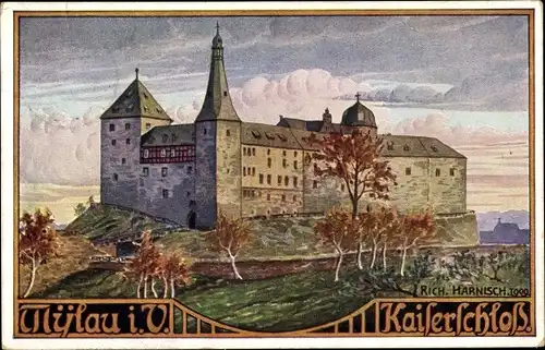 Künstler Ak Harnisch, Rich., Mylau Reichenbach im Vogtland, Kaiserschloss