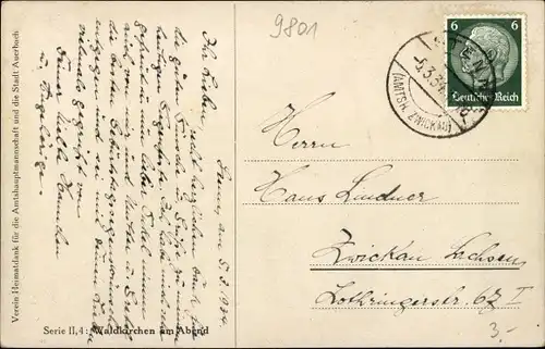 Künstler Ak Rudolf Döring, Waldkirchen Lengenfeld im Vogtland, Panorama, Kirche