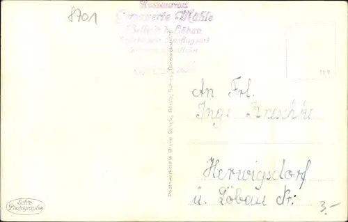 Jugendstil Ak Skala Bellwitz Löbau, Gemauerte Mühle, Gondelfahrt, Rittersprung