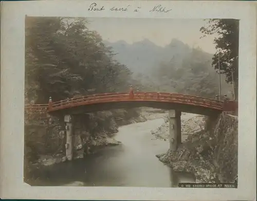 Foto Nikko Präfektur Tochigi Japan, Sacred Bridge, colorized