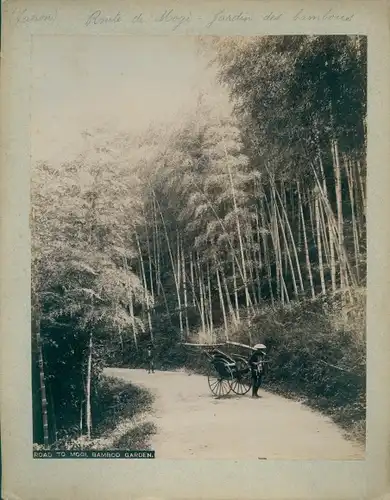 Foto Koriyama Präf. Fukushima Japan, Bamboo Garden, Road to Mogi Station, rickshaw