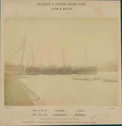 Foto Navire de guerre français, Libawa, Riga, Arkangel, Windau, Dragues marines porteuses