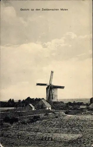 Ak Zeddam Gelderland Niederlande, Fernblick zur Windmühle