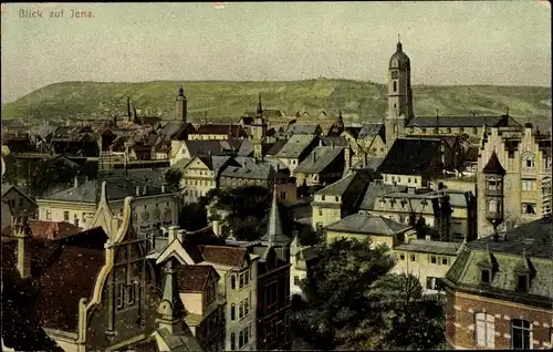 Ak Jena in Thüringen, Teilansicht der Stadt, Kirchturm