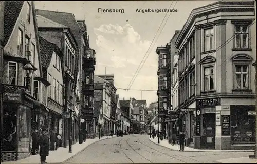 Ak Flensburg in Schleswig Holstein, Angelburgerstraße, Zigarrenhandlung