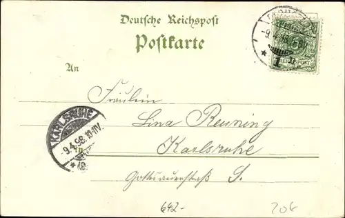 Litho Darmstadt in Hessen, Restaurant zum heiligen Kreuzberg