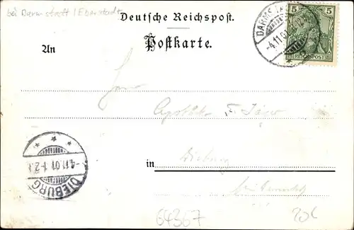 Litho Traisa Mühltal im Odenwald Hessen, Hotel und Restaurant Riedmatter, Totalansicht