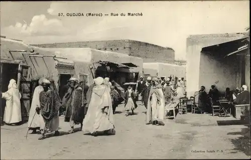 Ak Oudjda Oujda Marokko, Rue du Marché