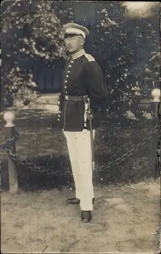 Foto Ak Kiel, Deutscher Soldat in Uniform, I WK