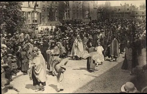 Ak Bruges Brügge Flandern Westflandern, Procession du St. Sang, Abraham et Issac