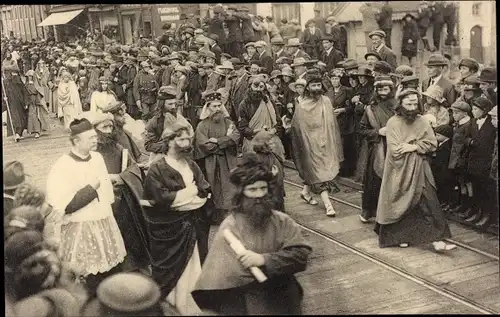 Ak Bruges Brügge Flandern Westflandern, Procession du St. Sang, Jésus parmi les Docteurs