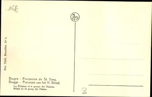 Ak Bruges Brügge Flandern Westflandern, Procession du St. Sang, La Belgique, Groupe des Nations