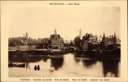 Künstler Ak Vermeer, Gezicht op Delft, Mauritshuis Den Haag