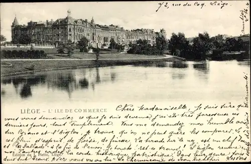 Ak Liège Lüttich Wallonien, l'Ile de Commerce