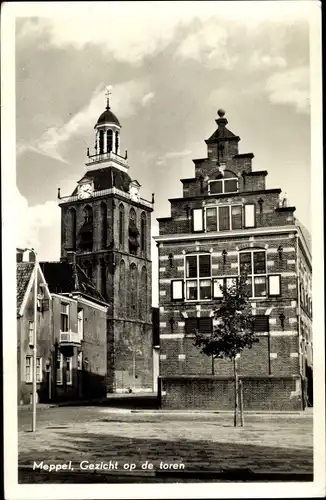 Ak Meppel Drenthe Niederlande, Gezicht op de toren