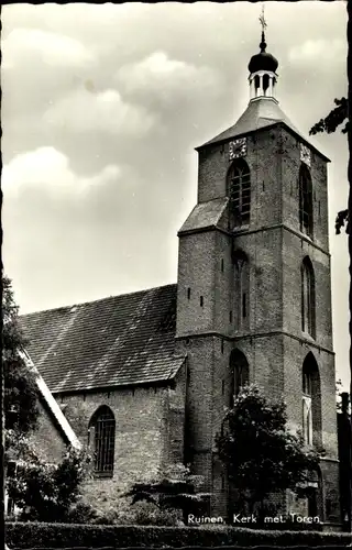 Ak Ruinen Drenthe Niederlande, Kerk met Toren