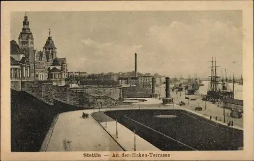 Ak Szczecin Stettin Pommern, Hakenterrasse