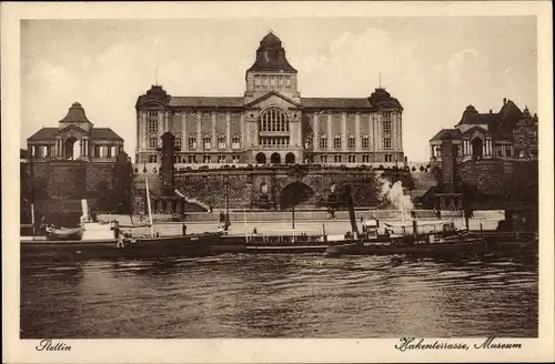 Ak Szczecin Stettin Pommern, Hakenterrasse, Museum