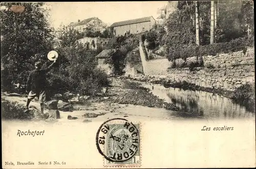 Ak Rochefort Wallonien Namur, Les escaliers