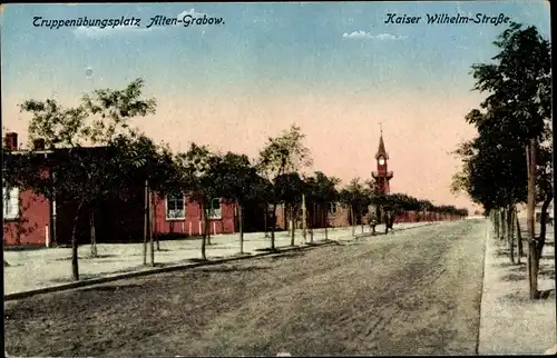 Ak Altengrabow Möckern in Sachsen Anhalt, Truppenübungsplatz, Kaiser Wilhelm Straße